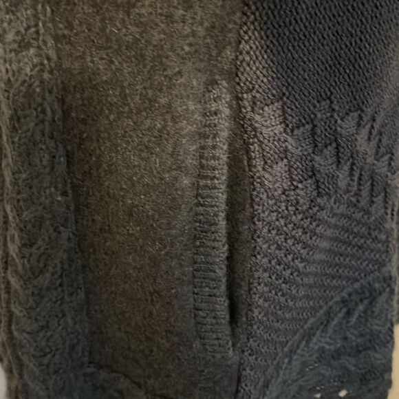 Anthropologie Knitted & Knotted Gray Knit Open Style Cardigan Sweater Casual - Picture 7 of 10